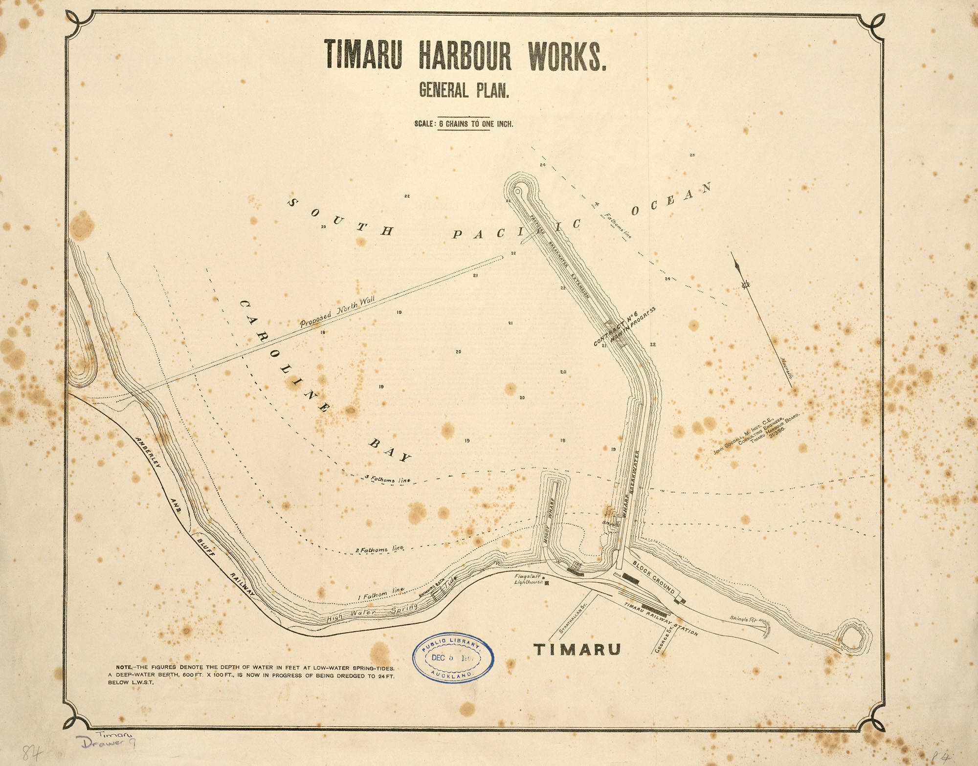 A map of the works to be carried out in Timaru Harbour