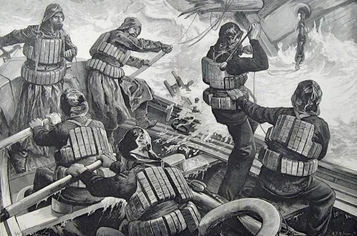 How the Illustrated London News saw rowing lifeboats in action.